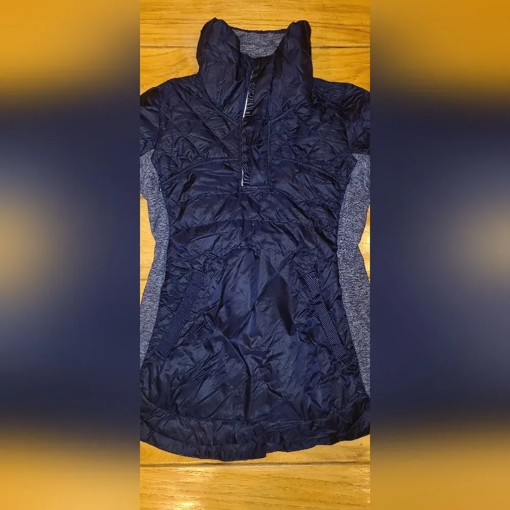 Lululemon Down For a Run Pullover Puffer Jacket dark blue Purple Medium 6 Or 8